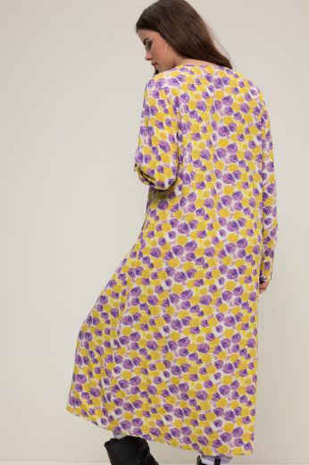 Plus size veliki brojevi Haljina maxi A kroja na kopčanje za punije