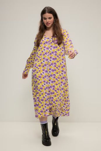 Plus size veliki brojevi Haljina maxi A kroja na kopčanje za punije