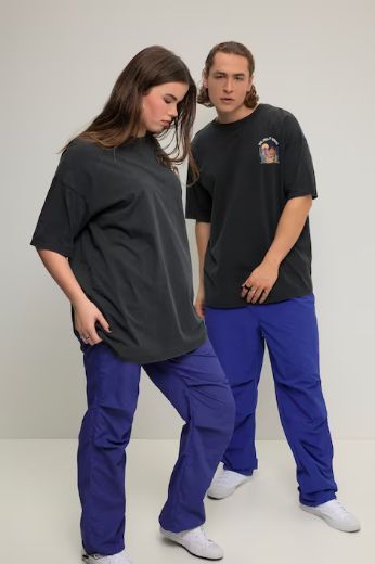 Plus size veliki brojevi Majica širokog kroja kratkih rukava s printom na leđima za punije