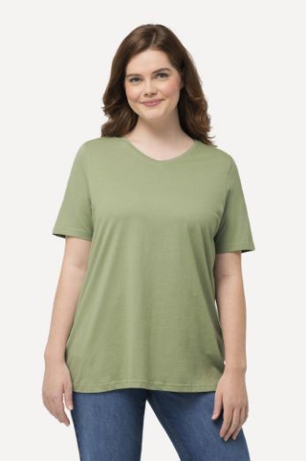 Plus size veliki brojevi Majica V ovratnika kratkih rukava za punije