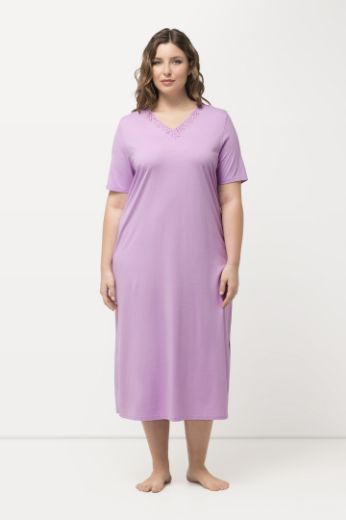 Plus size veliki brojevi Spavaćica s dodatkom ukrasne čipke na ovratniku za punije