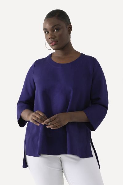 Veliki brojevi Bluza lanena okrugli ovratnik moda za punije