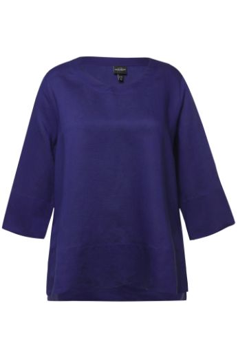 Plus size veliki brojevi Bluza lanena okrugli ovratnik za punije