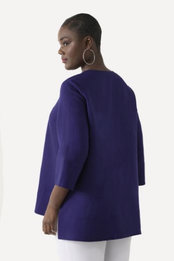 Plus size veliki brojevi Bluza lanena okrugli ovratnik za punije