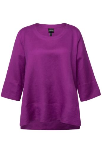 Plus size veliki brojevi Bluza lanena okrugli ovratnik za punije