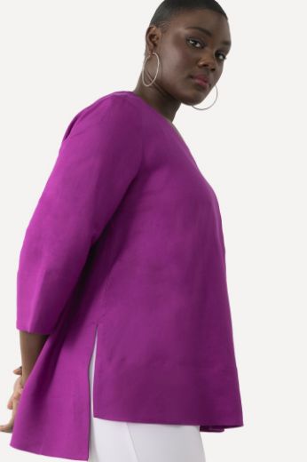 Plus size veliki brojevi Bluza lanena okrugli ovratnik za punije