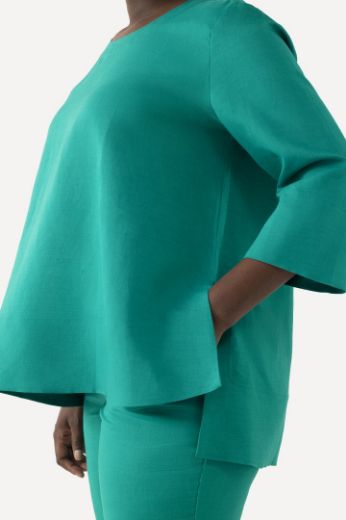 Plus size veliki brojevi Bluza lanena okrugli ovratnik za punije