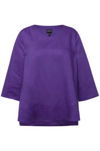 Plus size veliki brojevi Bluza lanena okrugli ovratnik za punije