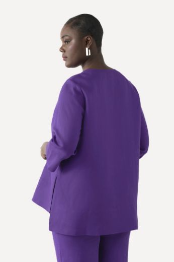 Plus size veliki brojevi Bluza lanena okrugli ovratnik za punije