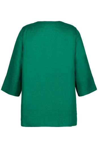 Plus size veliki brojevi Bluza lanena okrugli ovratnik za punije