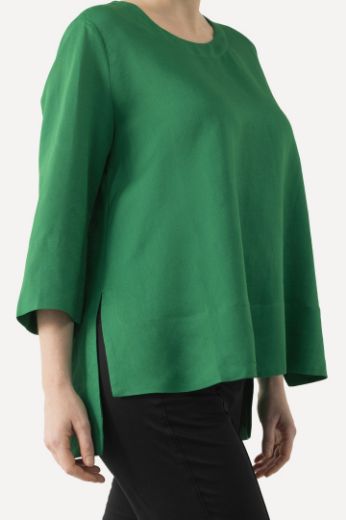Plus size veliki brojevi Bluza lanena okrugli ovratnik za punije