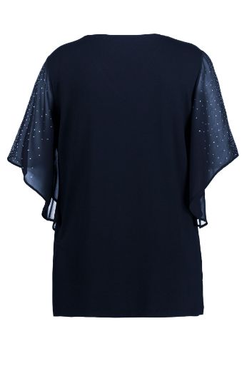 Plus size veliki brojevi Bluza svečana s ukrasima na rukavima za punije