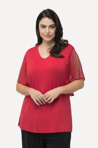 Plus size veliki brojevi Bluza svečana s ukrasima na rukavima za punije