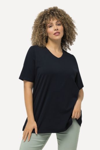 Plus size veliki brojevi Majica V izreza A kroja kratkih rukava za punije