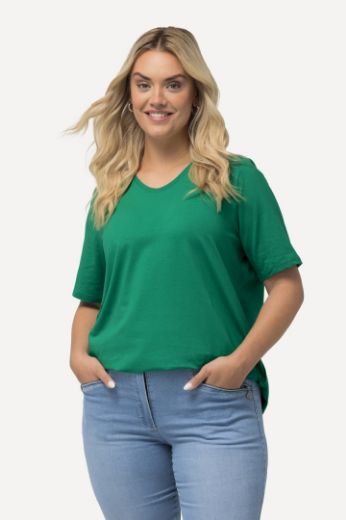Plus size veliki brojevi Majica V izreza A kroja kratkih rukava za punije