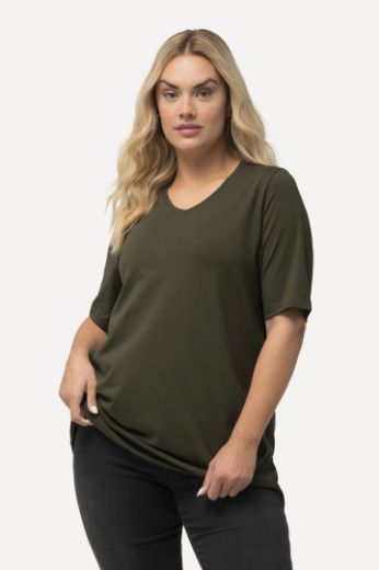 Plus size veliki brojevi Majica V izreza A kroja kratkih rukava za punije