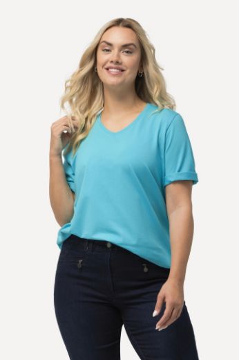 Plus size veliki brojevi Majica V izreza A kroja kratkih rukava za punije