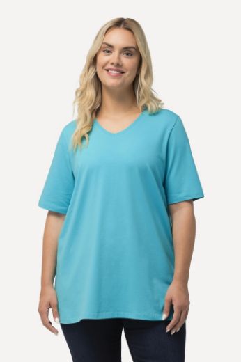 Plus size veliki brojevi Majica V izreza A kroja kratkih rukava za punije