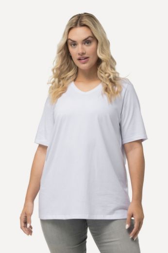 Plus size veliki brojevi Majica V izreza A kroja kratkih rukava za punije