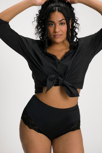 Plus size veliki brojevi Gaćice visokog struka s dodatkom ukrasne čipke za punije