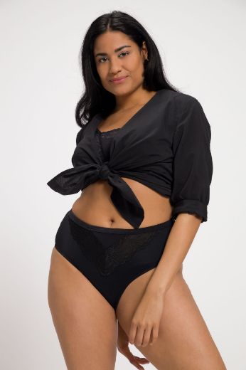 Plus size veliki brojevi Gaćice od mikrofibre s dodatkom ukrasne čipke za punije