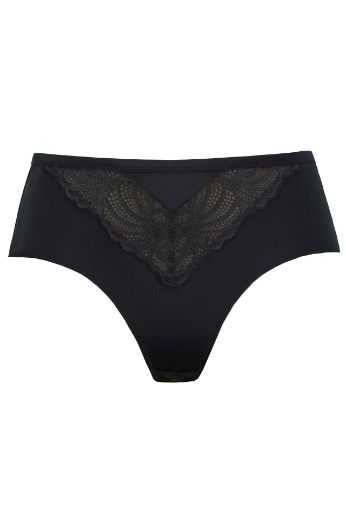 Plus size veliki brojevi Gaćice od mikrofibre s dodatkom ukrasne čipke za punije