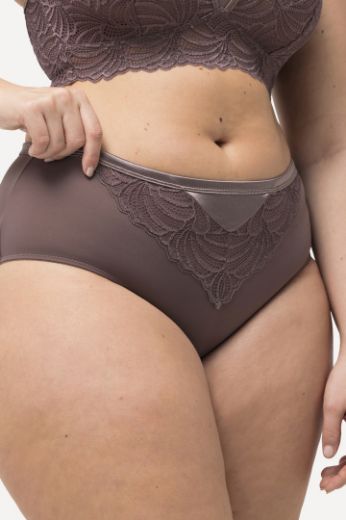 Plus size veliki brojevi Gaćice od mikrofibre s dodatkom ukrasne čipke za punije