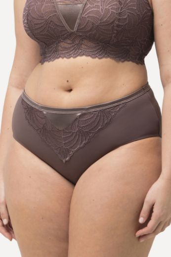 Plus size veliki brojevi Gaćice od mikrofibre s dodatkom ukrasne čipke za punije