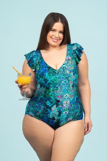 Plus size veliki brojevi Kupaći kostim jednodijelni životinjskog printa s volanima za punije