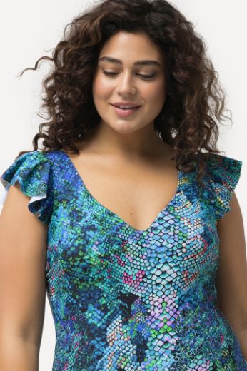 Plus size veliki brojevi Kupaći kostim jednodijelni životinjskog printa s volanima za punije