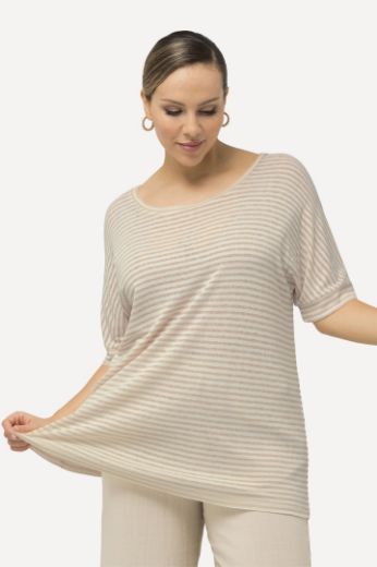 Plus size veliki brojevi Majica kratkih rukava na pruge za punije