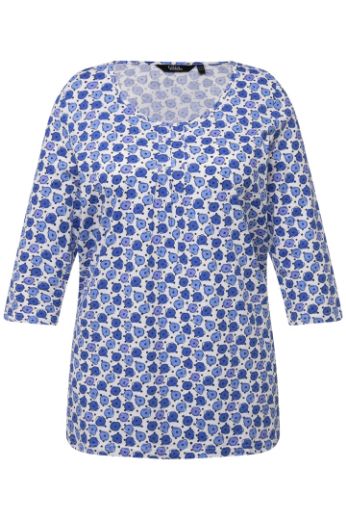 Plus size veliki brojevi Majica  cvjetnog printa 3/4 rukavi za punije