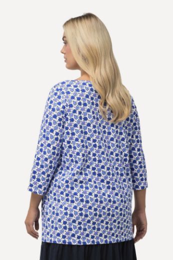 Plus size veliki brojevi Majica  cvjetnog printa 3/4 rukavi za punije