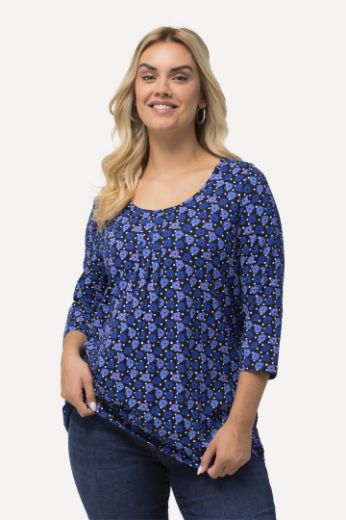 Plus size veliki brojevi Majica  cvjetnog printa 3/4 rukavi za punije