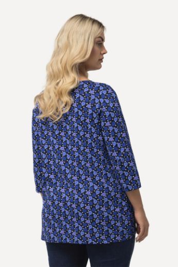 Plus size veliki brojevi Majica  cvjetnog printa 3/4 rukavi za punije