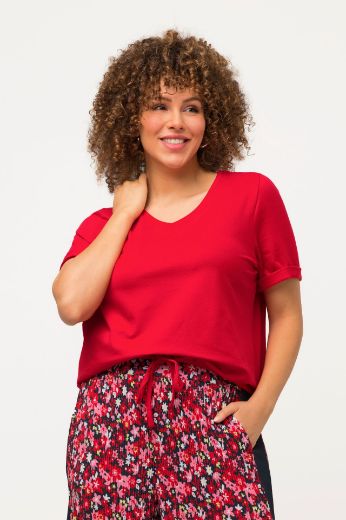 Plus size veliki brojevi Majica kratkih rukava V ovratnika za punije