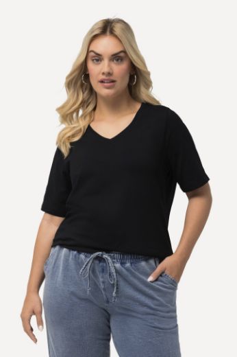 Plus size veliki brojevi Majica kratkih rukava V ovratnika za punije
