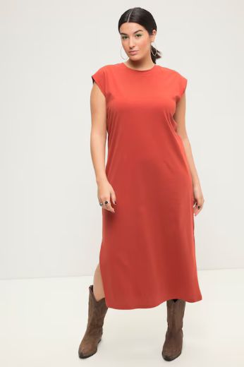Plus size veliki brojevi Haljina s prorezima spuštenih rukava za punije