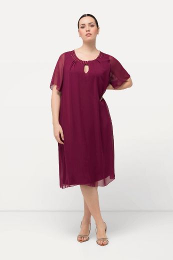 Plus size veliki brojevi Haljina elegantna s ukrasnim dodacima na ovratniku za punije