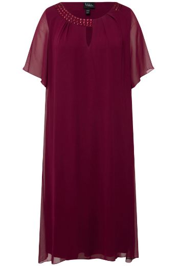 Plus size veliki brojevi Haljina elegantna s ukrasnim dodacima na ovratniku za punije
