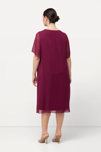 Plus size veliki brojevi Haljina elegantna s ukrasnim dodacima na ovratniku za punije
