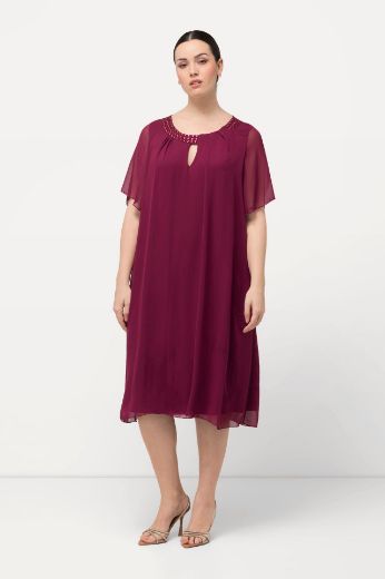 Plus size veliki brojevi Haljina elegantna s ukrasnim dodacima na ovratniku za punije
