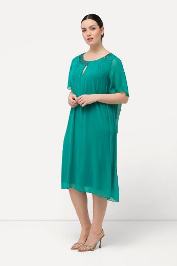 Plus size veliki brojevi Haljina elegantna s ukrasnim dodacima na ovratniku za punije