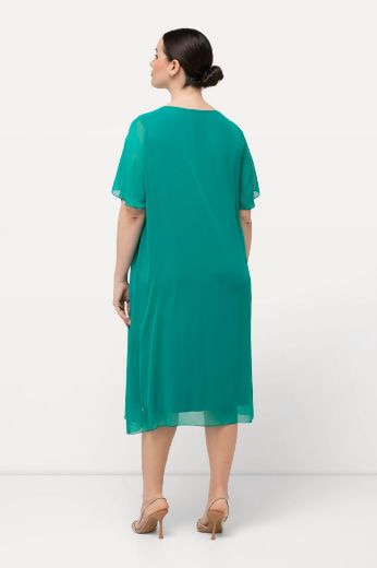 Plus size veliki brojevi Haljina elegantna s ukrasnim dodacima na ovratniku za punije