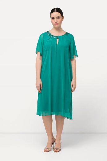 Plus size veliki brojevi Haljina elegantna s ukrasnim dodacima na ovratniku za punije