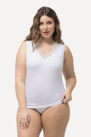 Plus size veliki brojevi Potkošulja s dodatkom ukrasne čipke za punije