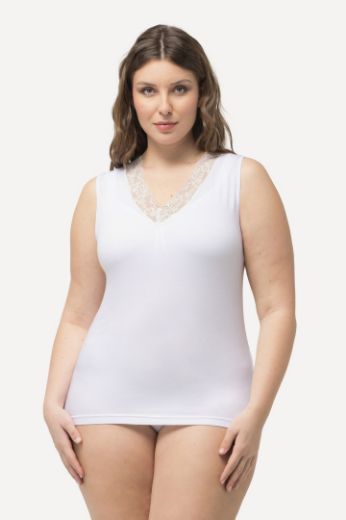 Plus size veliki brojevi Potkošulja s dodatkom ukrasne čipke za punije