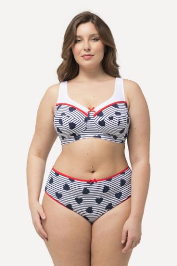 Plus size veliki brojevi Grudnjak širih naramenica s printom pruga i srca za punije