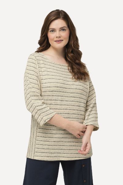 Veliki brojevi Majica na pruge 3/4 rukavi moda za punije