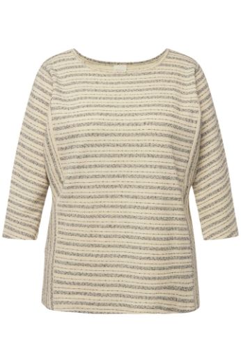 Plus size veliki brojevi Majica na pruge 3/4 rukavi za punije